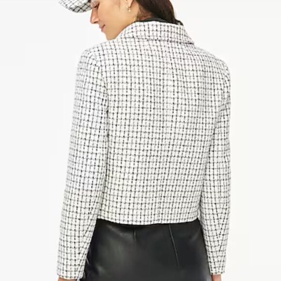 J. Crew Factory Tweed collared lady jacket Black and White NWT - Picture 5 of 13